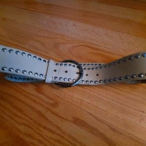 MIU MIU LIGHY BEIGE  LEATHER STUDDED BELT